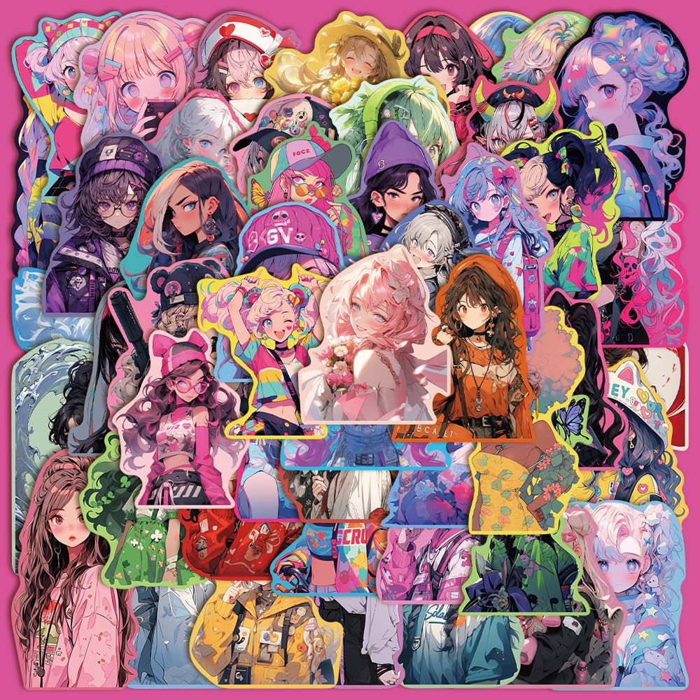 Amazon.co.jp: ガールズ イラストレーション ステッカー 50枚セット