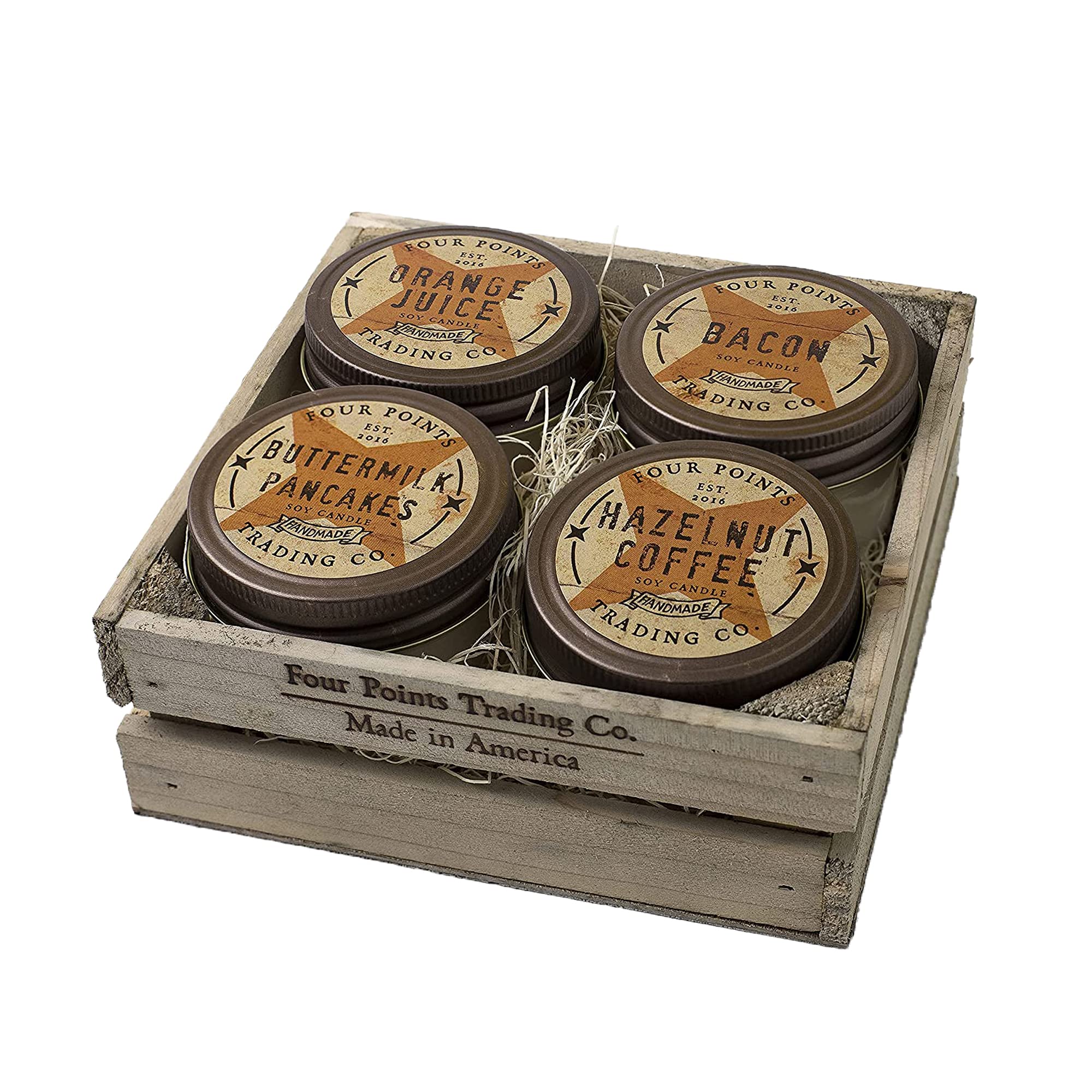 Sunday Morning Scented Candle Gift Box - Soy Candle, Aromatherapy Candle, Birthday Gifts for Women & Men, Wedding, Grandma, Mom, Teachers, and More - Coffee, Orange Juice, Pancake, & Bacon Candle Set