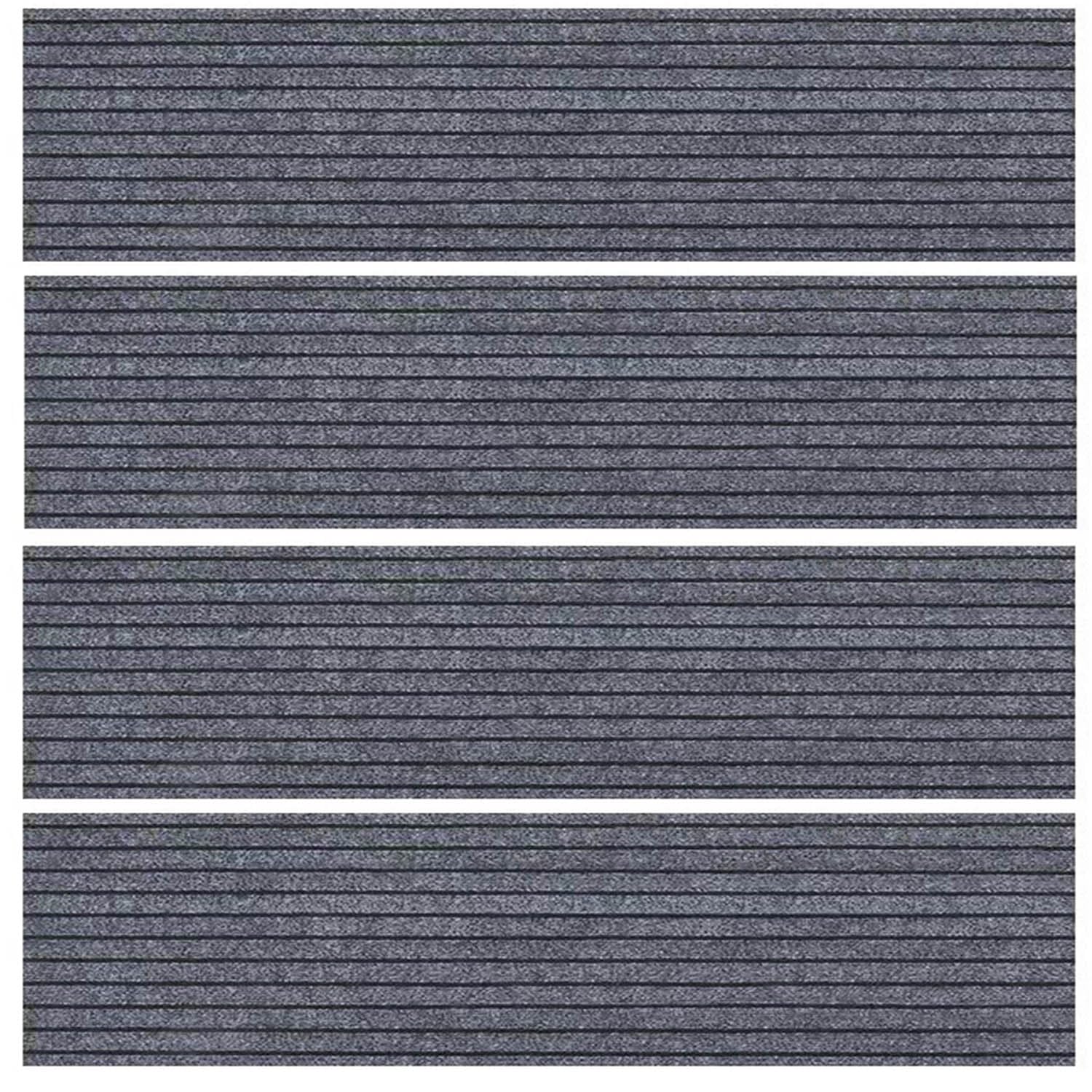 Peldaños de goma antideslizantes para escaleras, 4 unidades, 26 x 75 cm, seguridad para interiores, para niños, ancianos y mascotas, solución antideslizante para escaleras