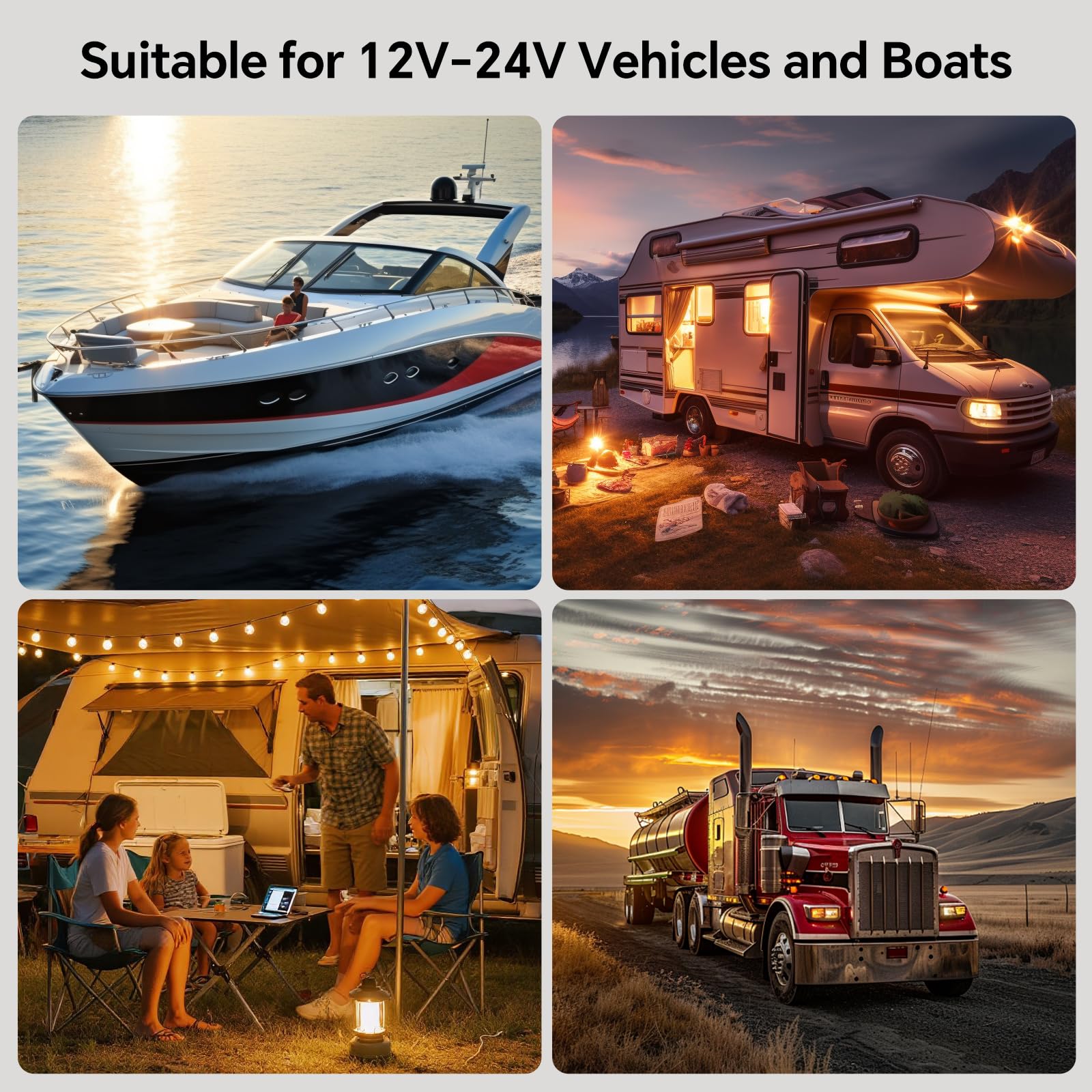 2 Pezzi 2W Lampada da Lettura 12V Camper, Leselampe 12V Acrilico Dimmerabile Flessibile Collo di Cigno con Interruttore e 18W QC per Caravan Barca Roulotte Camion Yacht (Grigio, 3200K)