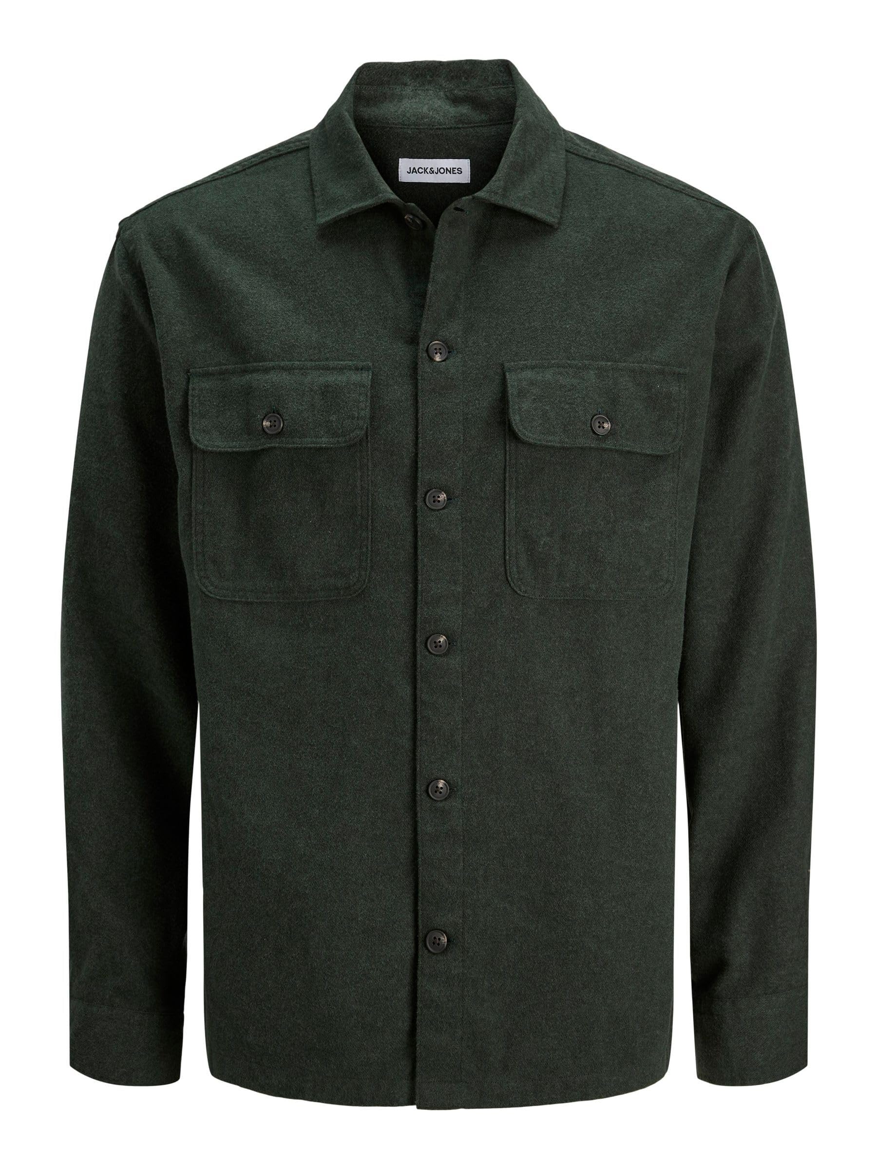 JACK & JONES Male Overshirt Relaxed Fit Overshirt, Green (Duffel Bag), M