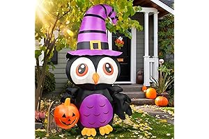 OurWarm 6FT Halloween Inflatable Outdoor Decorations, Owl Pumpkin Halloween Blow Up Yard Decorations