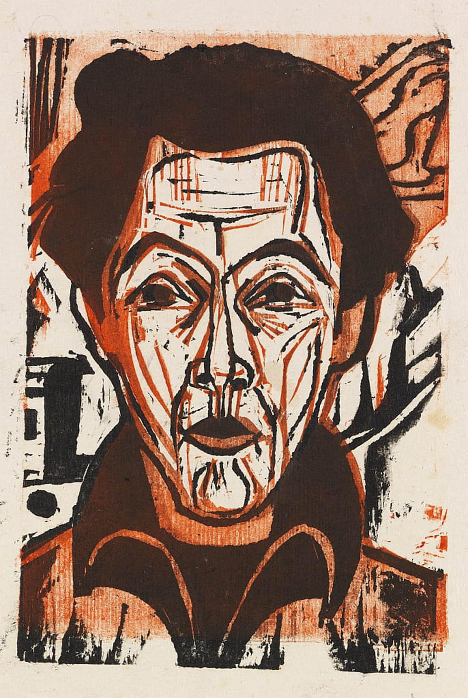 RZHRHJES Retro Picture Portrait Oil Painting Modern Wall Artwork Self-portrait by Ernst Ludwig Kirchner Canvas Poster for Office Decor 60x90cm