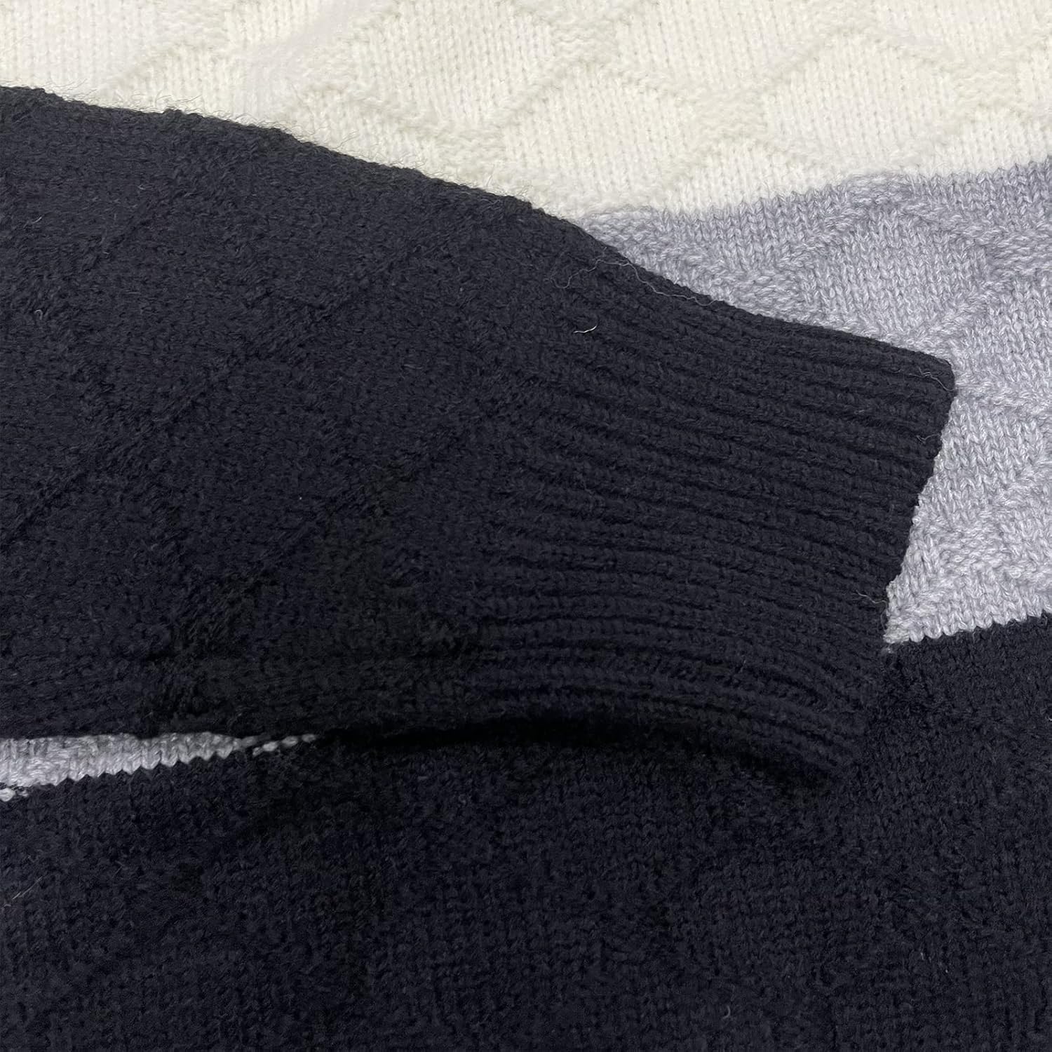 ANCAPELION Women’s Casual Sweater Pullover Winter Cozy Long Sleeve Turtleneck Jumpers Color Block Knit Pullover Top Loose Fit - Image 6