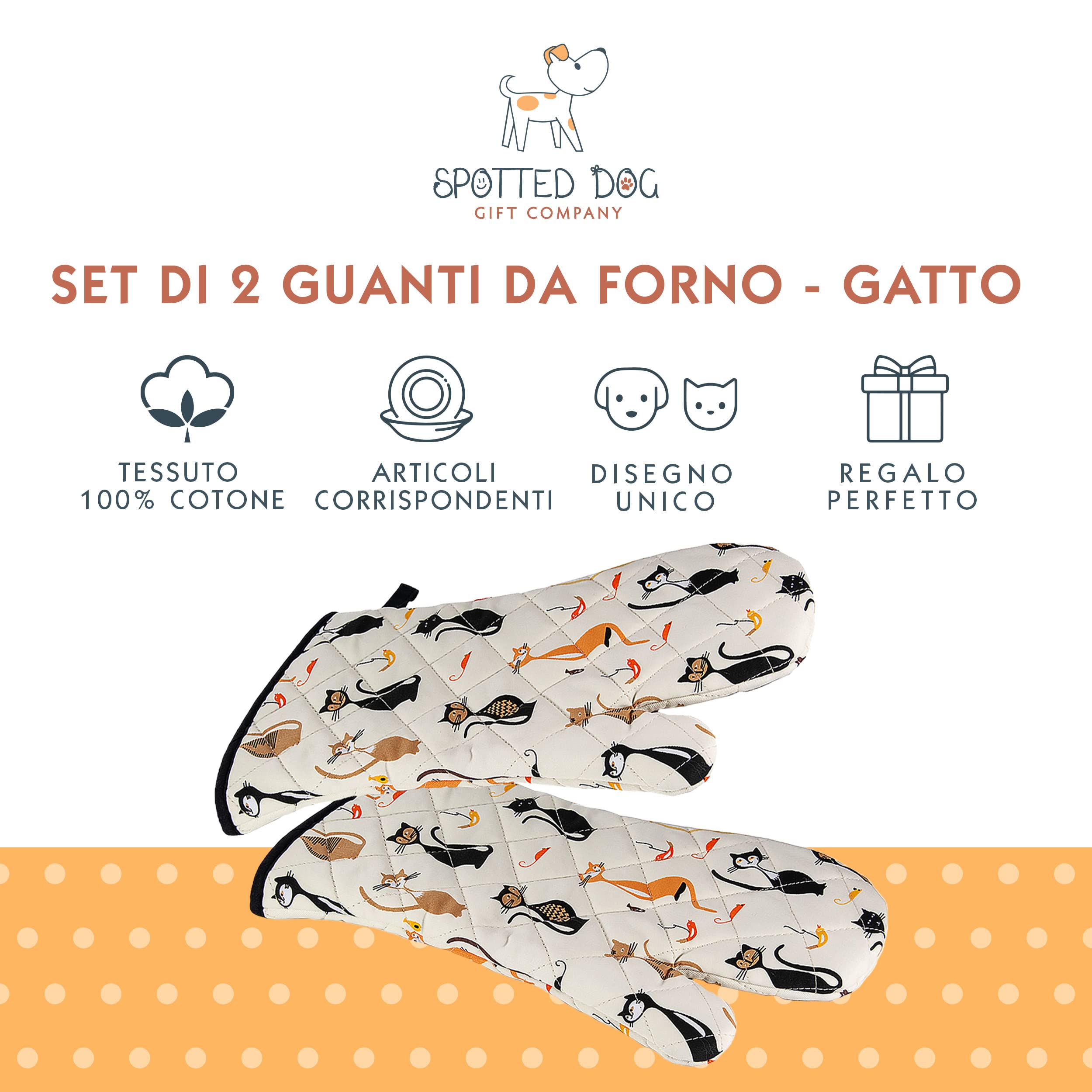Guanti Da Forno Con Motivo Gatti - Resistente Al Calore, Set Di 2 Pezzi, Idee Regalo - Foto 5