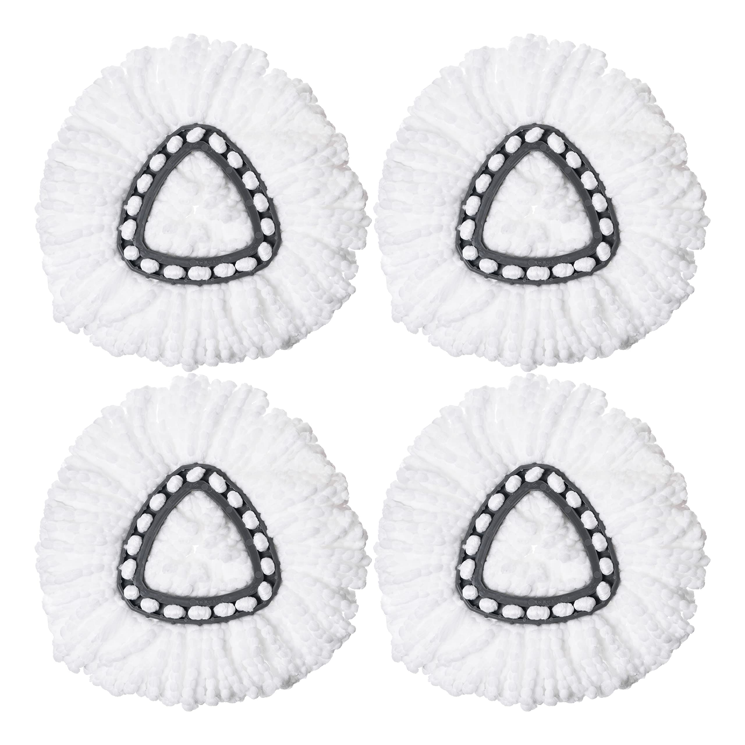 Official Spin Mop Replacement Head Refill 4 Pack Compatible with O Cedar Cyclone Ocedar