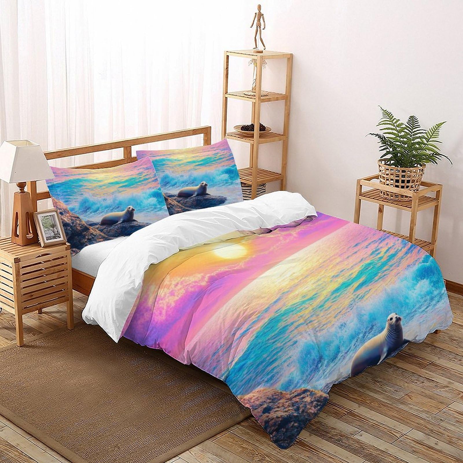 Housse de couette King 220x240cm en microfibre avec 2 taies d'oreiller pour garçon