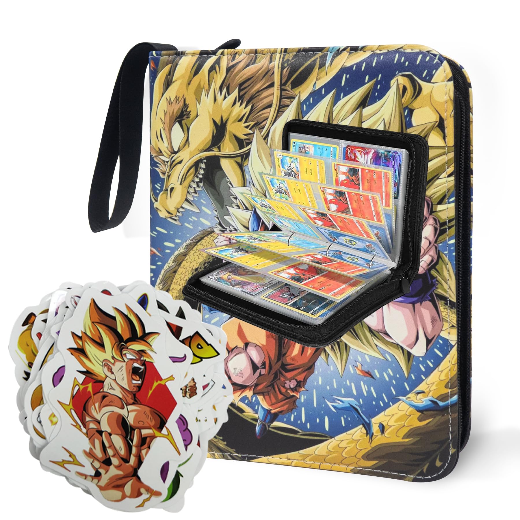 Amazon.com: Anime Trading Card Binder w/Stickers 50Pcs for Dragon 