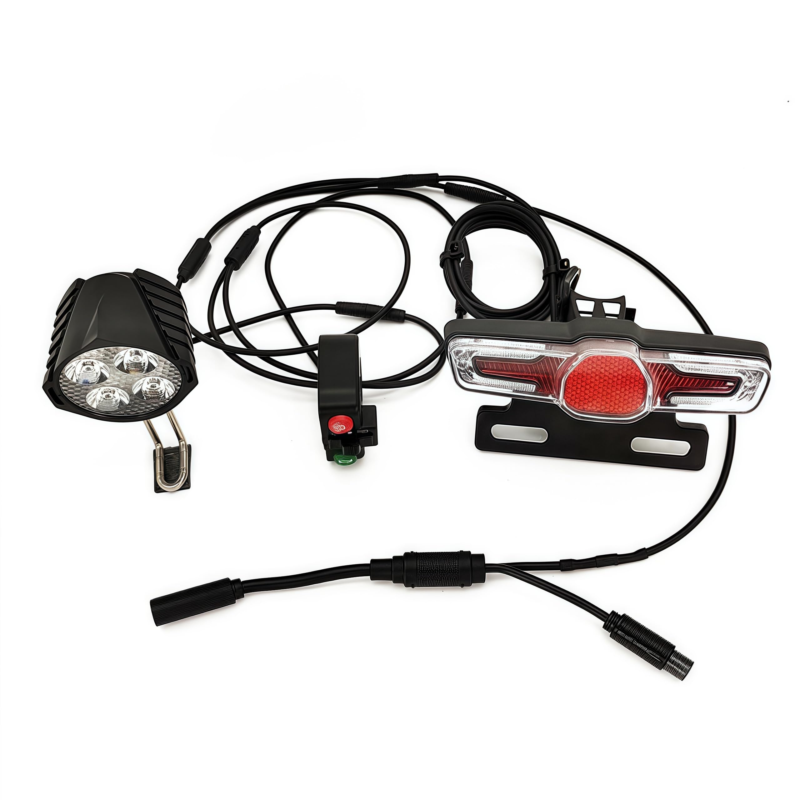 Kit D'éClairage Pour VéLo éLectrique : Feu Avant, Feu ArrièRe, Clignotants, Feu Stop, CâBle éTanche Pour Moteur Bafang BBS01B 02B HD UART (Norme UART)