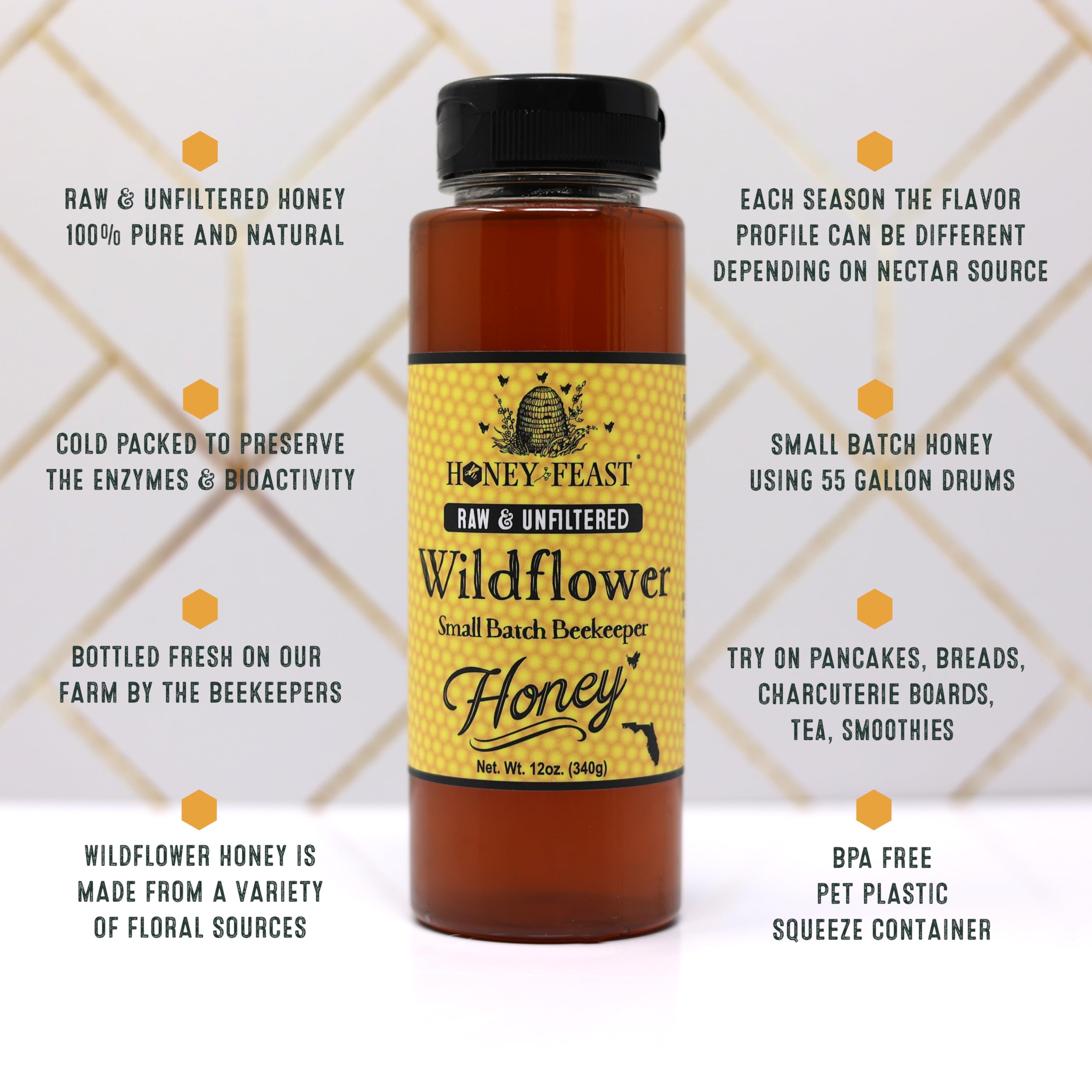 Amazon.com : Honey Feast, Honey Wild Flower, 12 Ounce : Everything