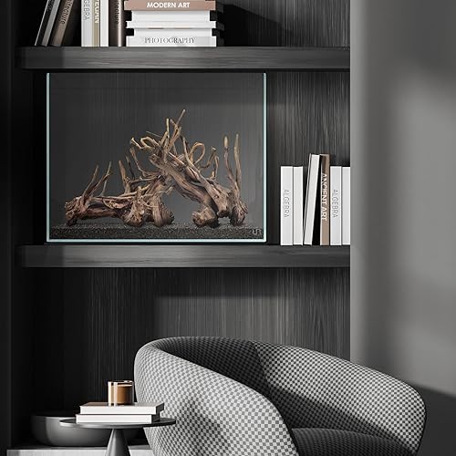 Miniatura 6 de Ultum Nature Systems Acuario sin montura con bordes ingletados, tanque de vidrio de hierro bajo ultra transparente, tapete de nivelación incluido