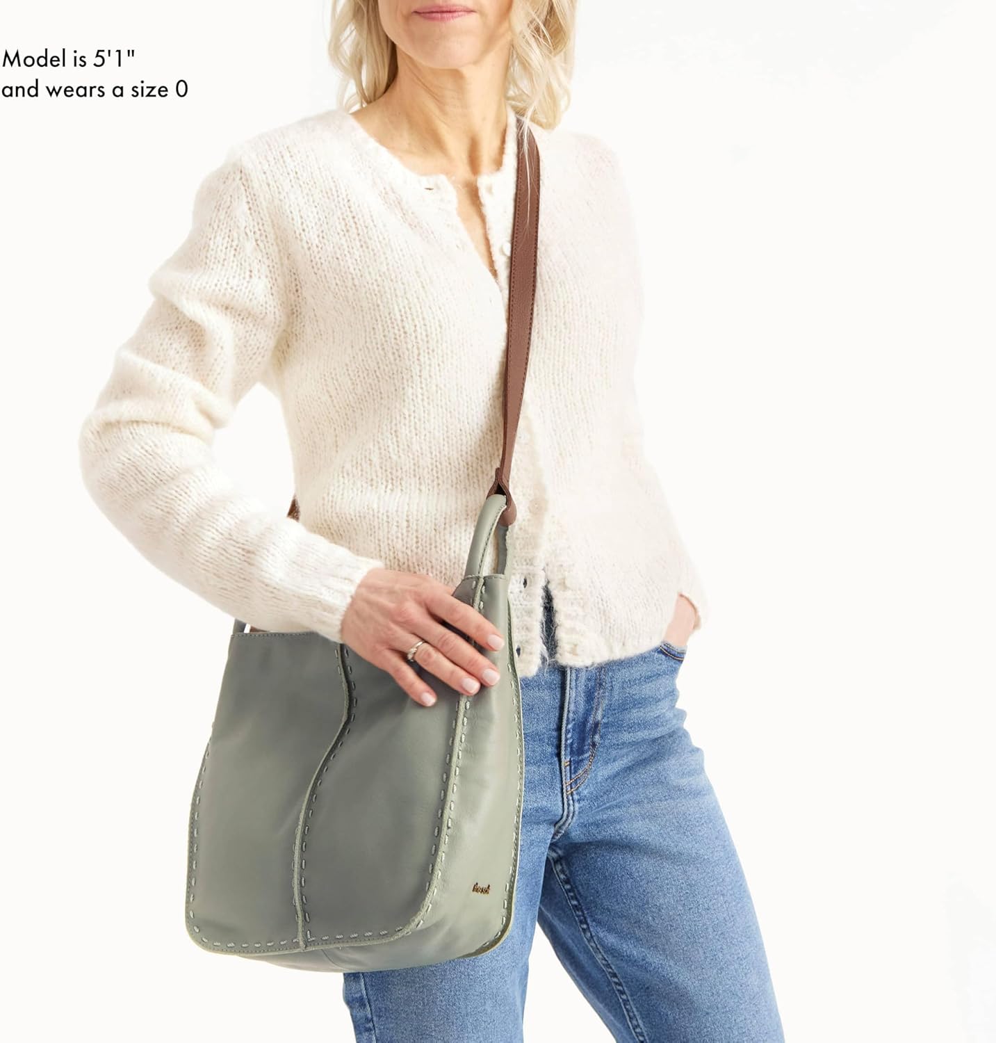 The Sak Los Feliz Crossbody Purse - Women's Leather Handbag For Everyday & Travel - Cross Body With Adjustable Shoulder Strap - Image 3