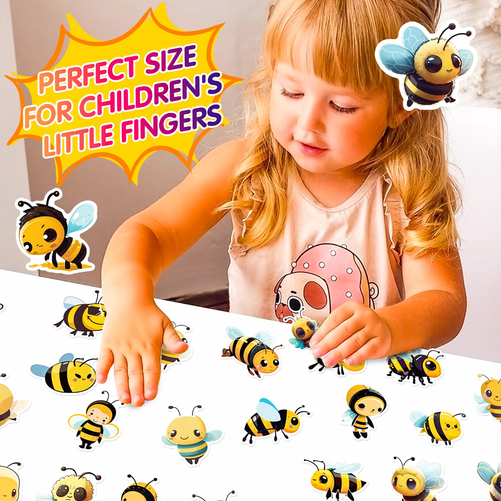 100 adesivi a forma di ape miele per bambini, in vinile, impermeabili, per bottiglie d'acqua, laptop, pacchetti, bagagli, skateboard, chitarra