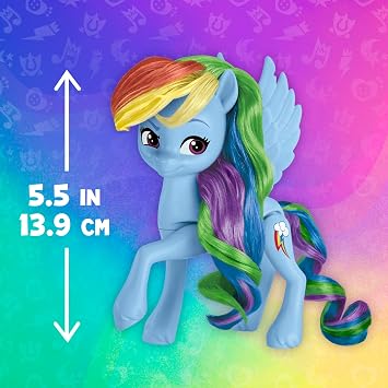 My Little Pony Dolls Rainbow Celebration, 6 Pony Figure Set, 5.5-Inch Dolls, Toys for 3 Year Old Girls and Boys, Unicorn Toys