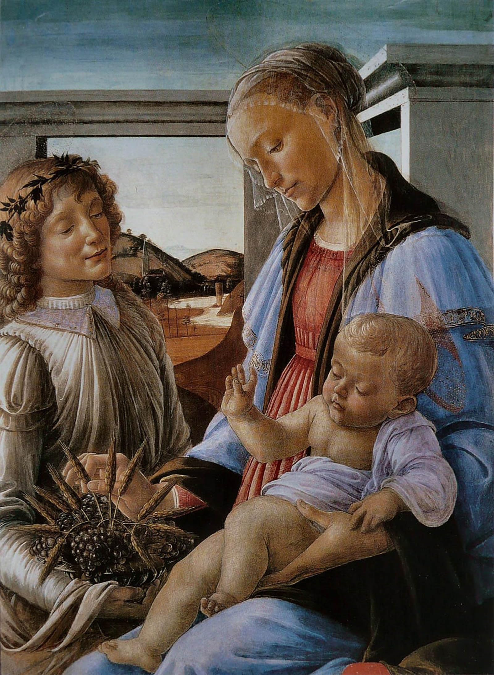 POSTERIIk Vintage Art Print Images Pictures Print Lady of the eucharist by Sandro Botticelli Modern Colour Posters for Office Home Decor 60x90cm