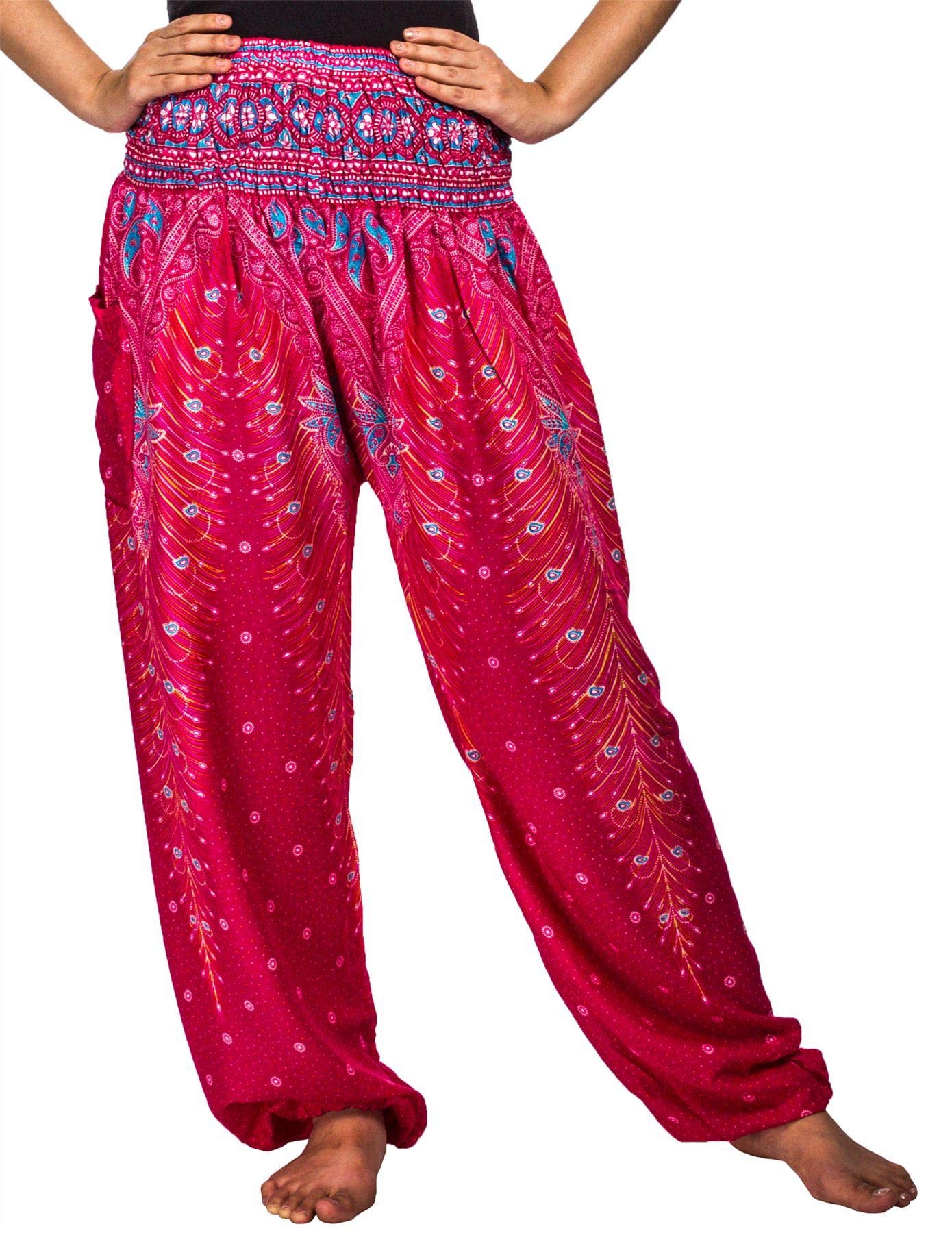 LOFBAZHarem Pants for Women Yoga Boho Hippie Clothing Womens Palazzo Bohemian Pajama Trousers Beach Indian Gypsy Genie Clothes