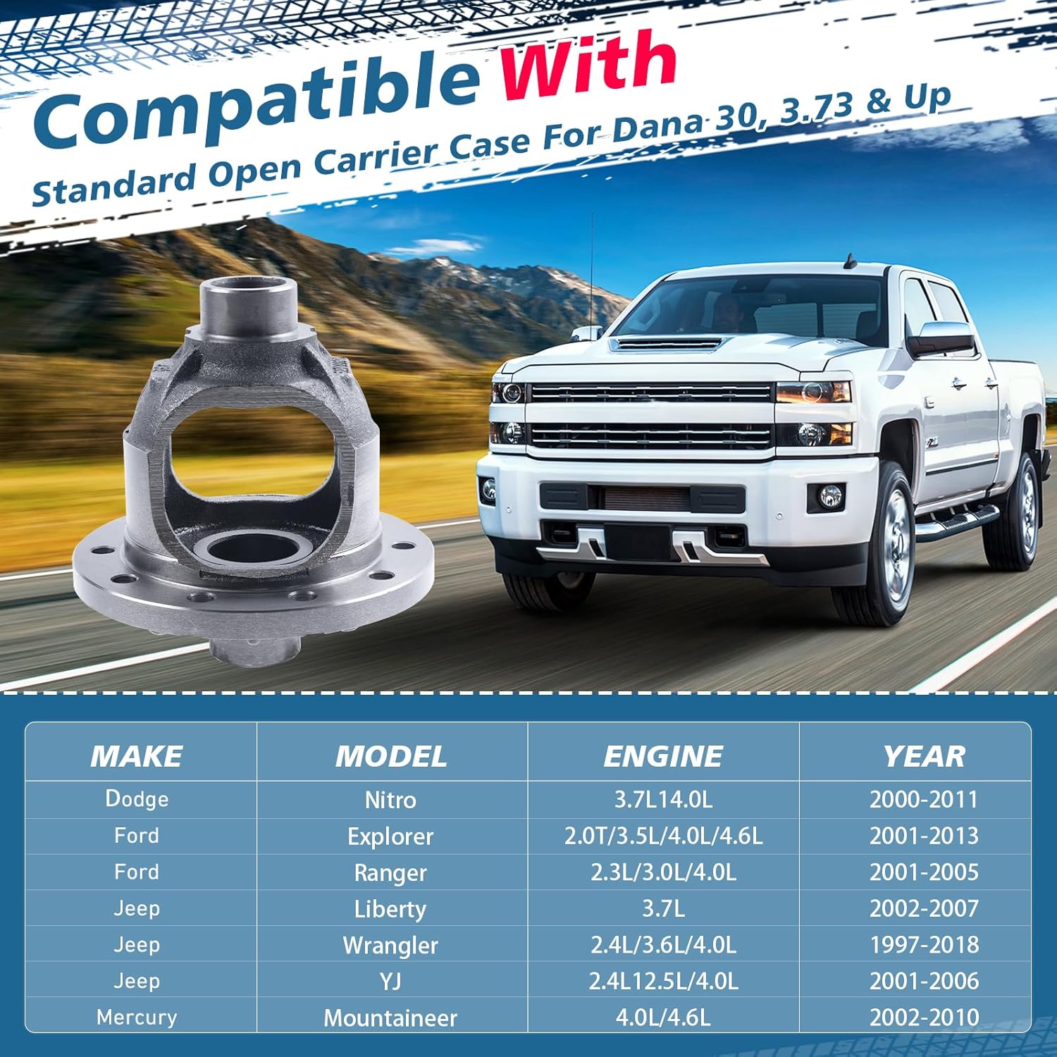 Differential Carrier Case Replacement for Dana 30 Diff, 3.73 & Up Ratio