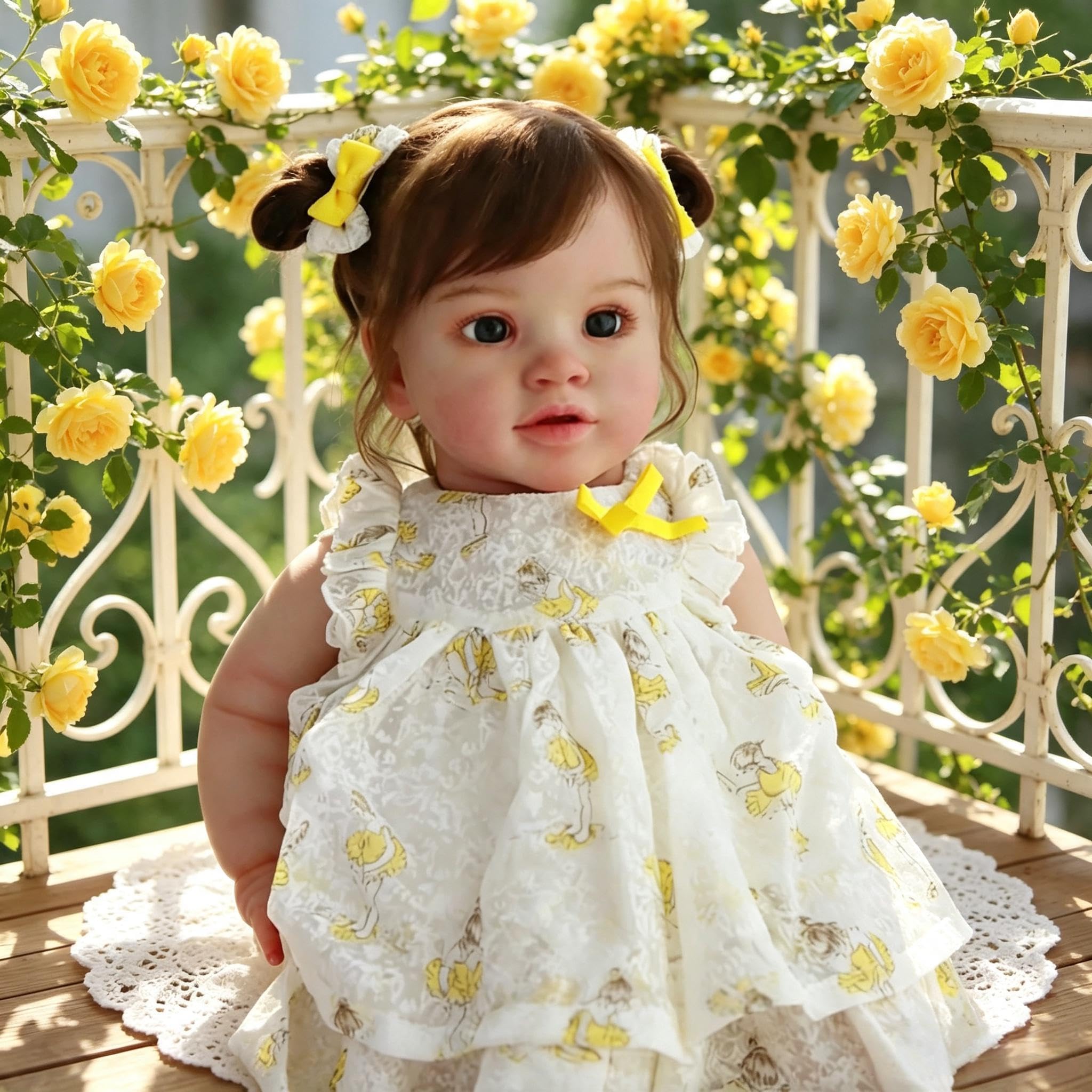 RXDOLL Reborn Baby Dolls 26 cali, miękki winylowy korpus z tkaniny, duży rozmiar, prawdziwie wyglądające odrodzone niemowlęta, realistyczna dziewczynka z ukorzenionymi włosami, realistyczna lalka