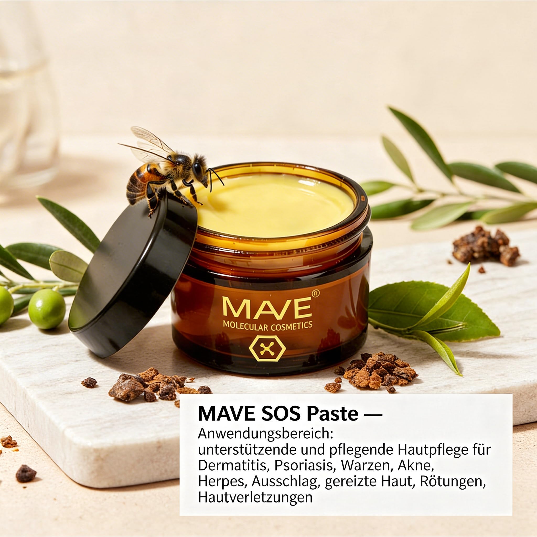 MAVE SOS-Paste – Schutzpflege bei trockener & rissiger Haut, Lippen und Nägeln | wasserabweisend, vielseitig, langanhaltend