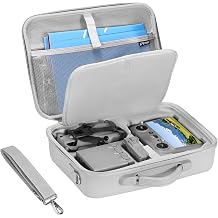 FPVtosky Hard Carrying Case for DJI Mini 5 Pro Drone & RC 2 Controller - Custom Compartments for Fly More Combo, Waterproof PU Leather Travel Bag [CASE ONLY]