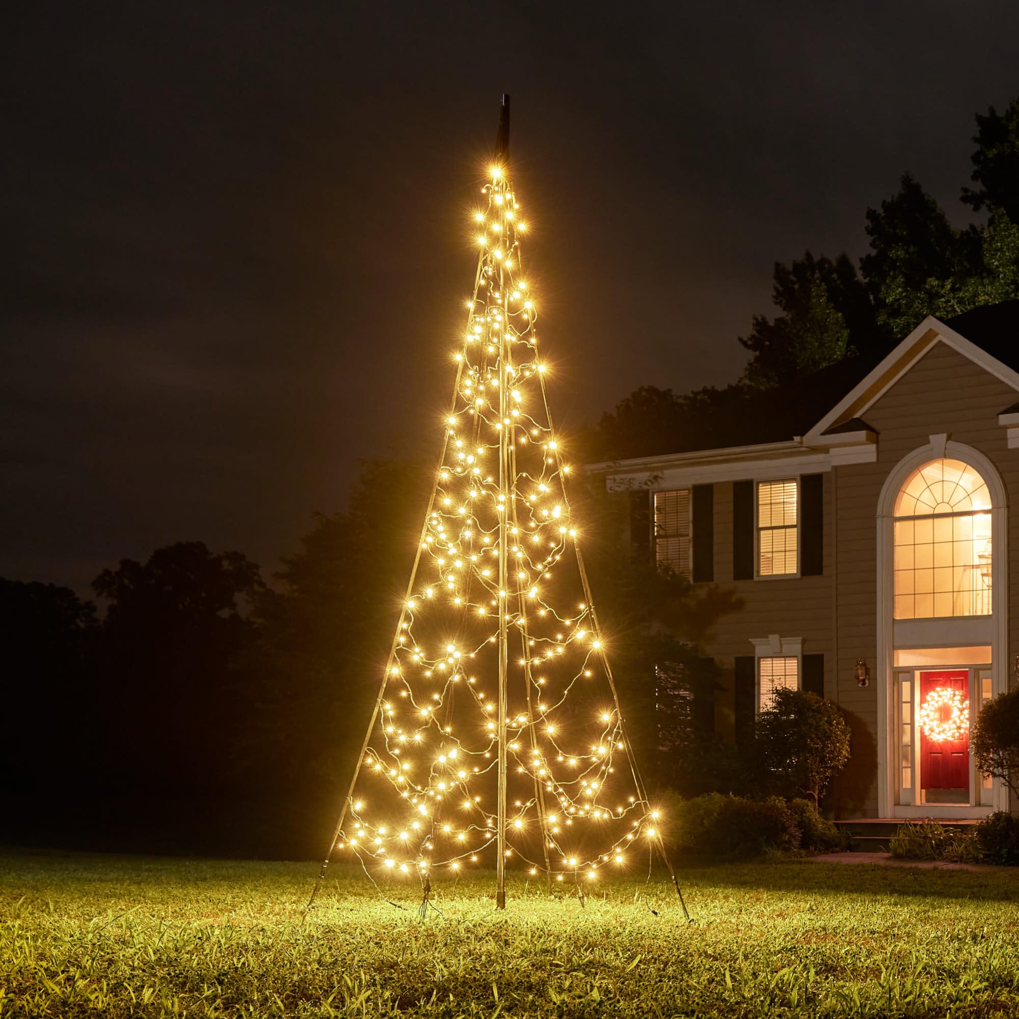 Fairybell LED Christmas Tree for Outside - All Surface - 3 metres - 320 LEDs - Warm White