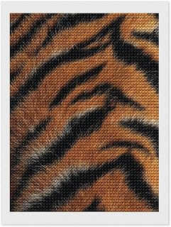 Tiger Fur Texture Diamond Drawing Art Kit for Adults DIY Diamond Art Painting Full Drill Round Gem Art for Crafts Wall Decor 12"x16"
