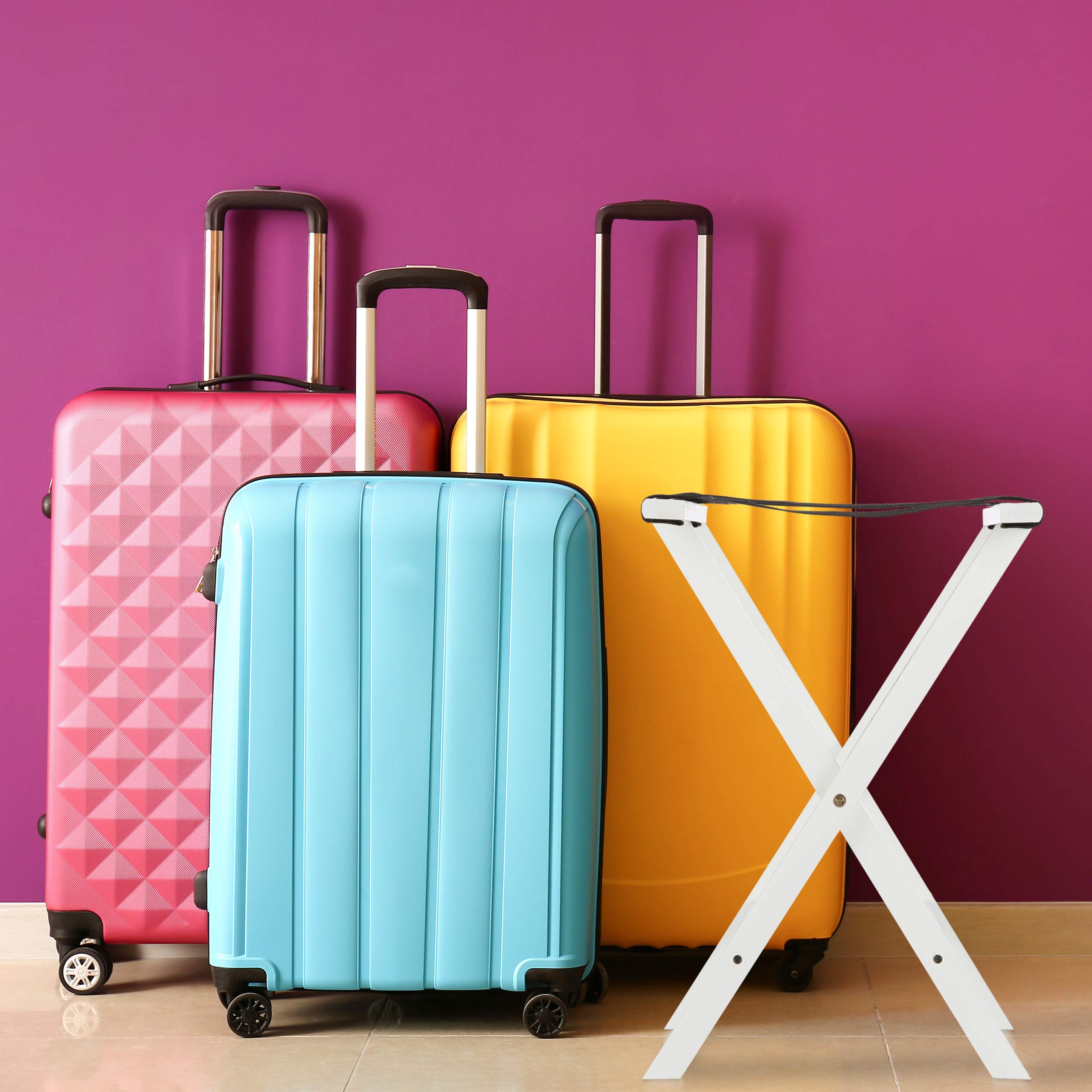 Portavaligie In Bambù RELAXDAYS - Pieghevole, 2 Ripiani, 50x60x37,5cm, Per Viaggi - Foto 9