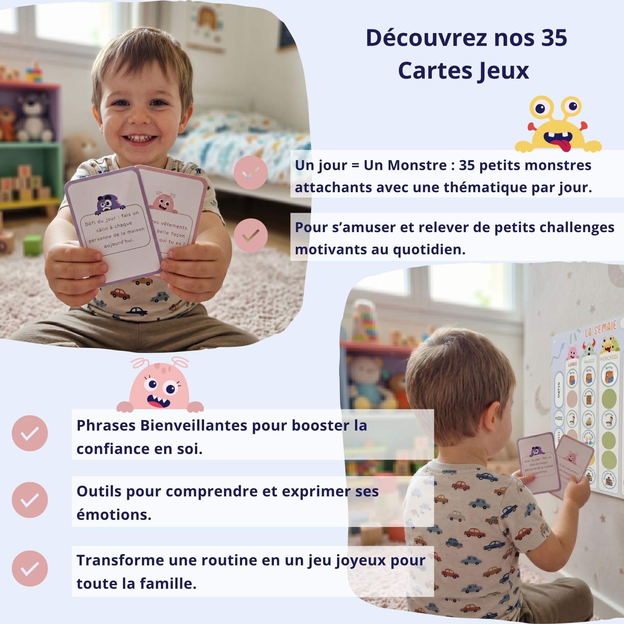 Semainier Enfant – Tableau de Routine Magnétique Montessori – Planning de Semaine – 150 Aimants, Cartes de Jeu, Stylo Effaçable – Autonomie et Organisation
