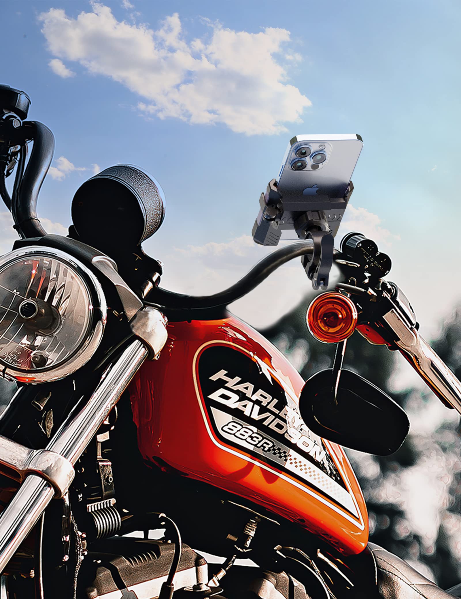 Grefay Uchwyt na Telefon Rowerowy (Szybki Demontaż 1S) uchwyt na Telefon Motocyklowy z 2 Portami z Obrotem 360 na Zewnątrz Uchwyt na Telefon na Kierownicę do Scooter do Smartfona 4.0-7.0