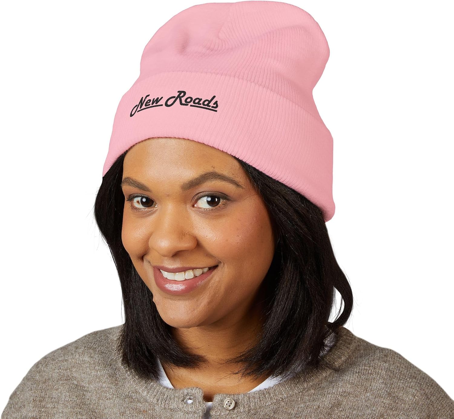 Premium Classic Cuffed Beanie Hat - New Roads Embroidery Message