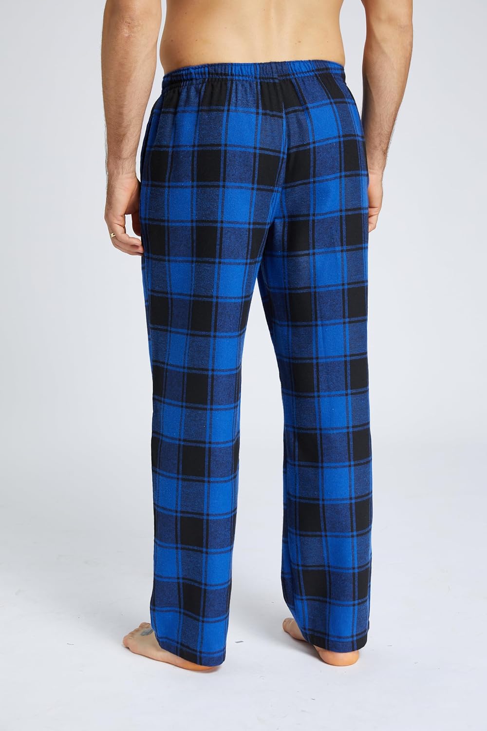 Mens Pajama Pants Flannel Cotton Plaid Sleep & Lounge Pants, PJ Bottoms with Pockets and Button Fly - Image 7