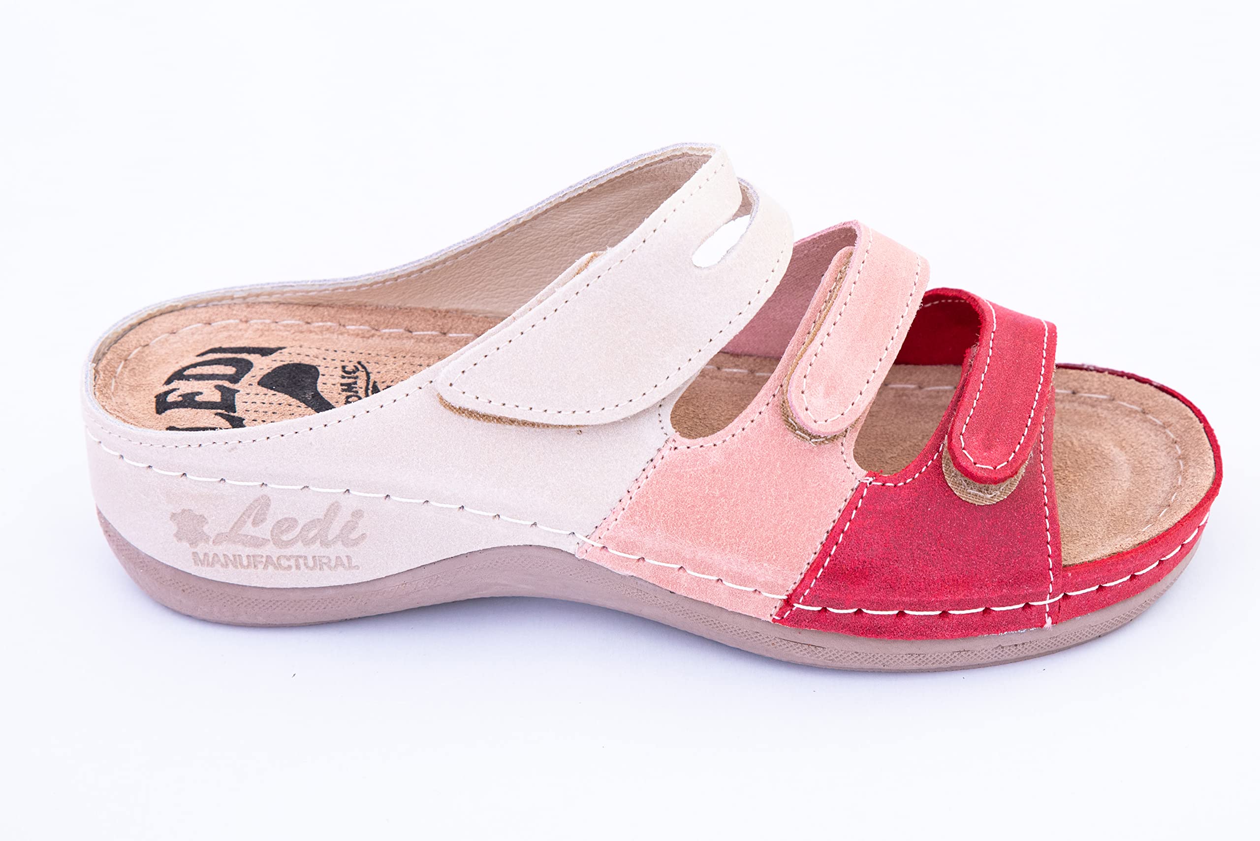 Ledi Anatomic 432 Lederschuhe Sandalen Sandalette Clog Pantolette Komfortschuhe Hausschuhe, Damen