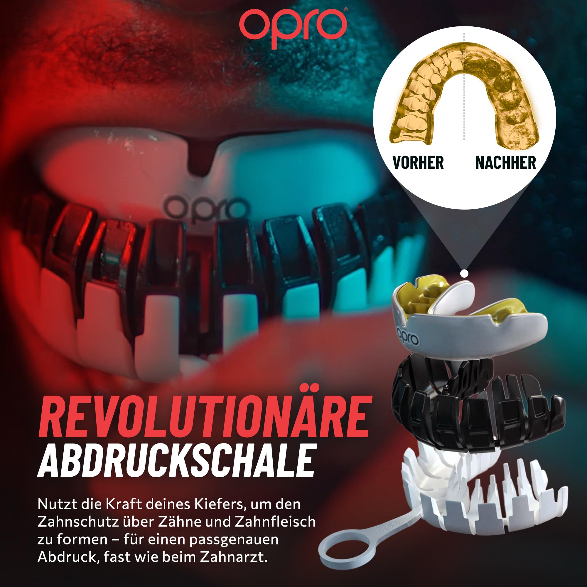 OPRO Mundschutz Instant Custom-Fit - Zahnschutz für Boxen, MMA, Kampfsport, Rugby & Hockey - Für Erwachsene & Kinder - Anpassbare Zahnschiene auf Zahnarztniveau - Mit zahnärztlicher Garantie