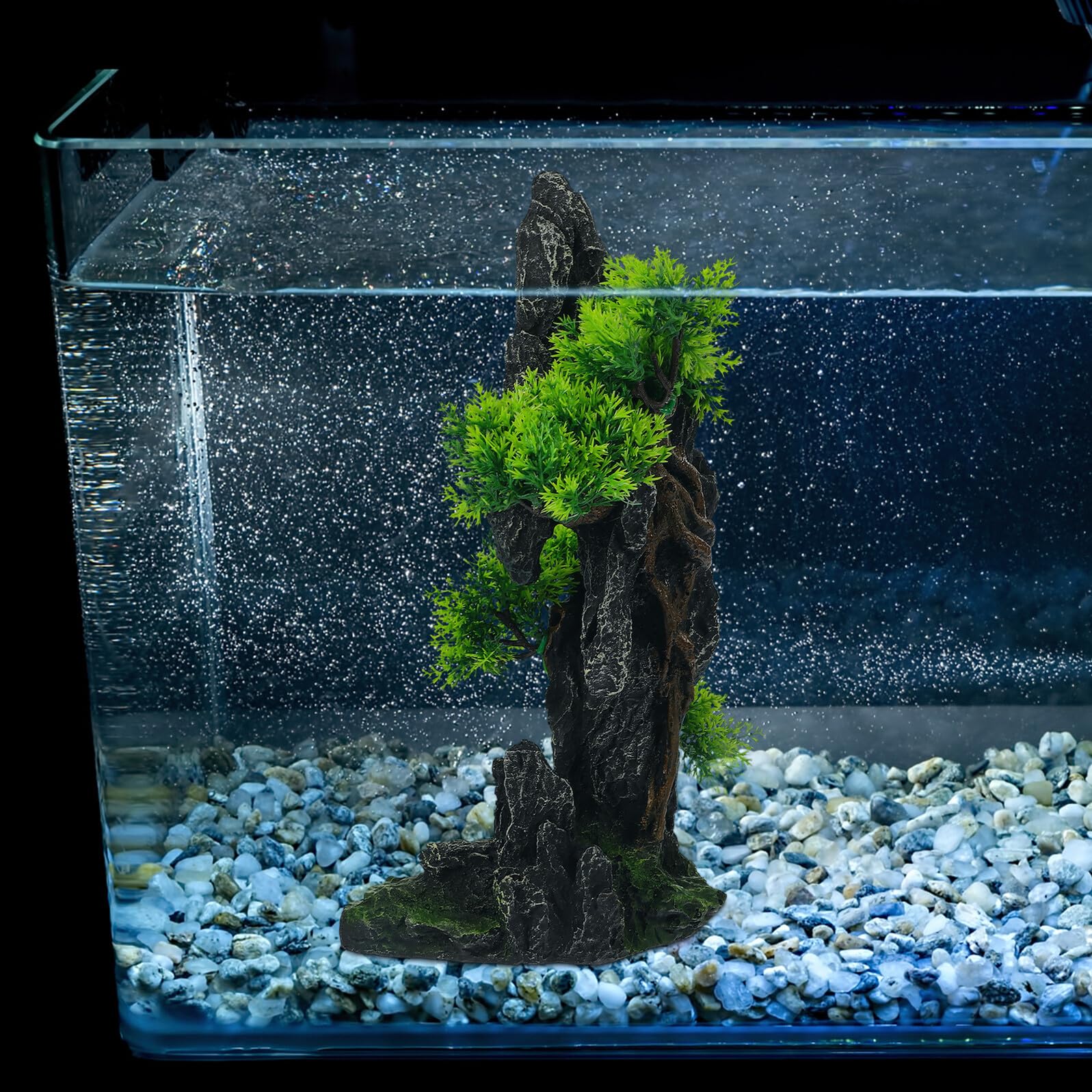 Decorazione per Acquario con Grande Rocce in Resina Ornamento Paesaggio Montano per Acquari d Acqua e Salata Nascondiglio Stabile per Pesci Resistente e Antiribaltamento