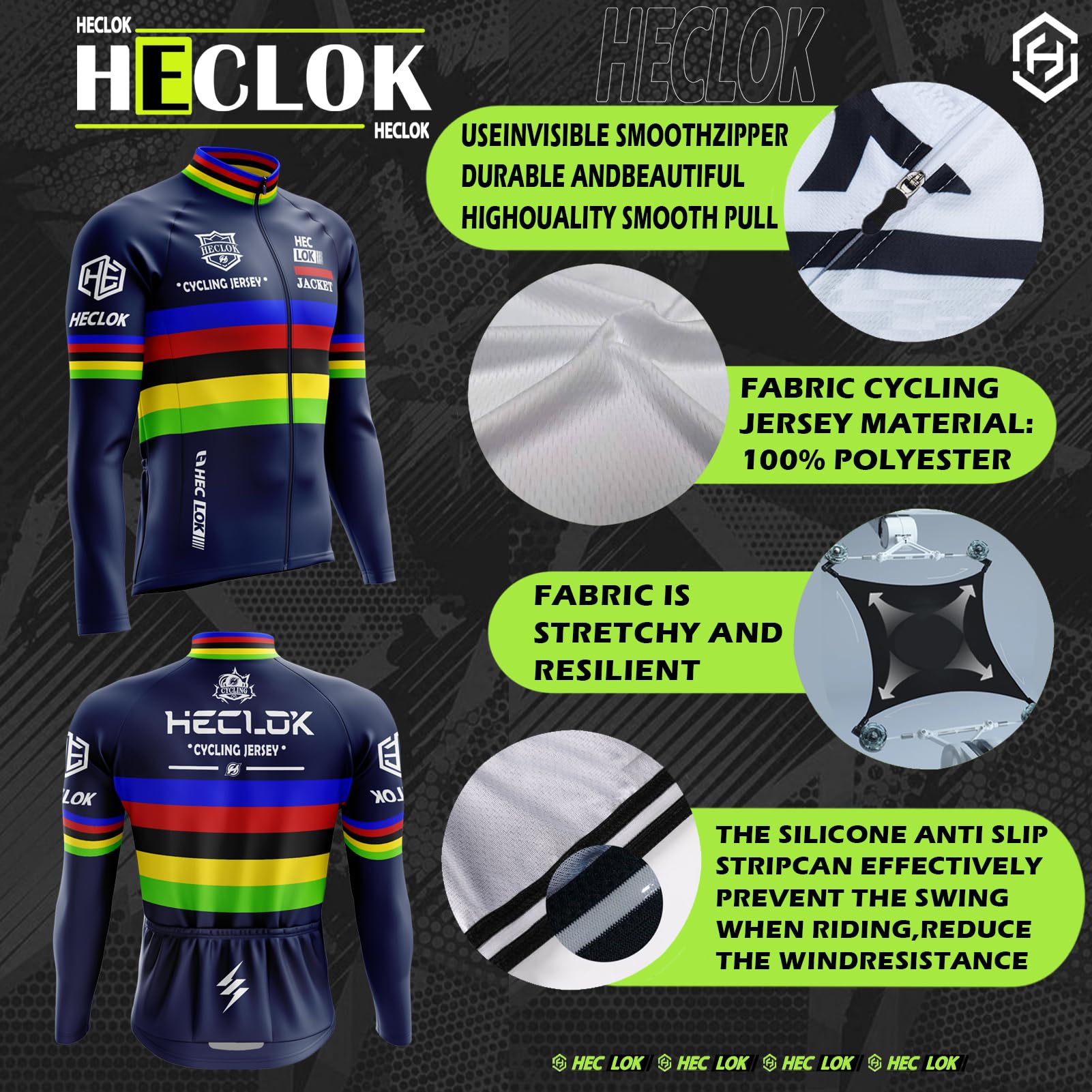 Conjunto de Maillot Ciclismo Manga Larga Hombre, Ropa de Ciclismo de Invierno Térmico para Hombre con Pantalón Acolchado de Gel 9D Y Culotte con Tirantes Polar cálido