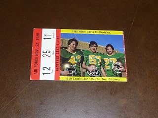 1980 NOTRE DAME/AIR FORCE COLLEGE FOOTBALL TICKET