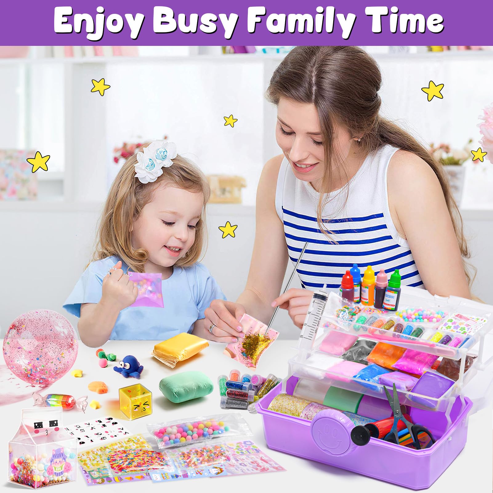 vamei Nano Tape Bubble Kit Lavoretti Creativi per Bambini con Nano Tape, Argilla, Perline, Adesivi Kawaii e Accessori, Nanotape Materiale per Lavoretti Creativi Giochi Regalo per Bambini Bambina