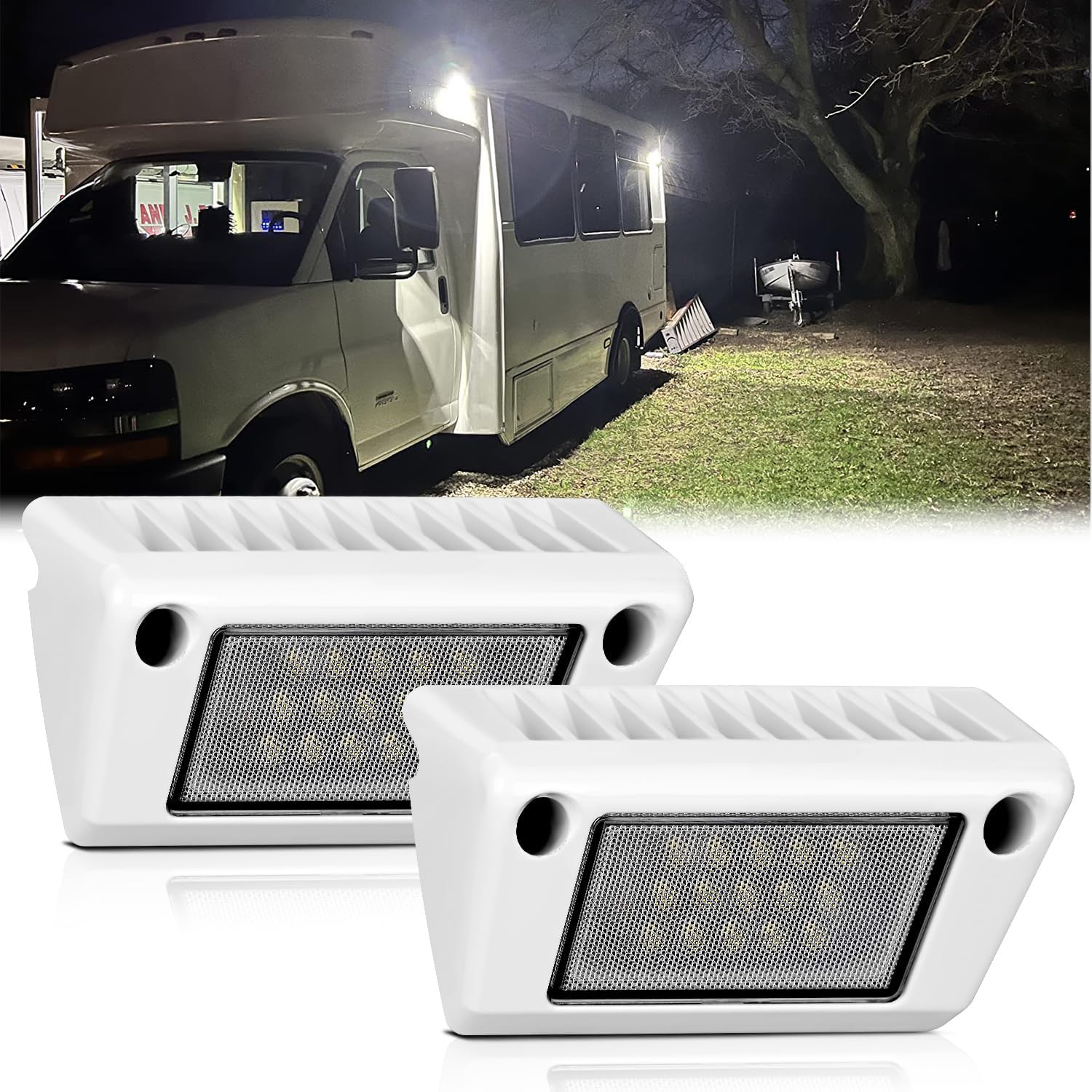 Nilight RV Step Lights 2PCS Motion Sensor Activated LED Light Bar RV Exterior Lights Battery Operated Wireless Magnetic Stick Strip Lights for Motorhome Travel Trailers Camper Under Cabinet Step Tent