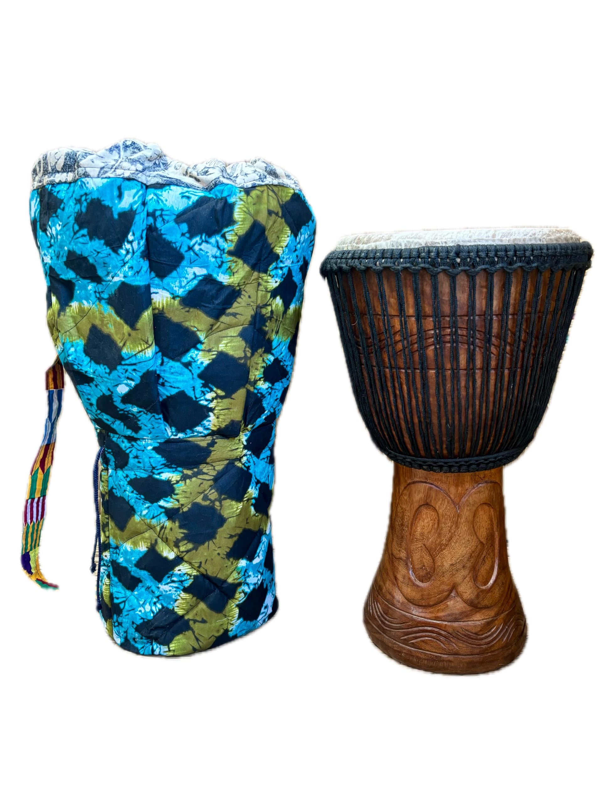 AMI 14-Inch Handmade Djembe Drum Bag With Beautiful West-African Fabric