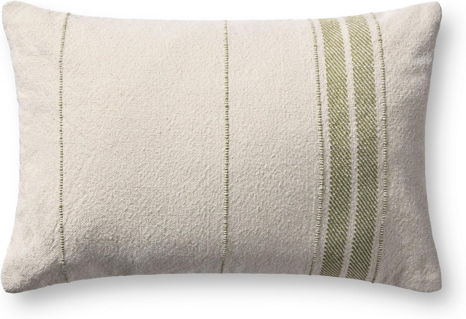 Loloi Magnolia Home by Joanna Gaines Selena Collection PMH0076 Natural/Green 13'' x 21'' Cover w/Poly Pillow