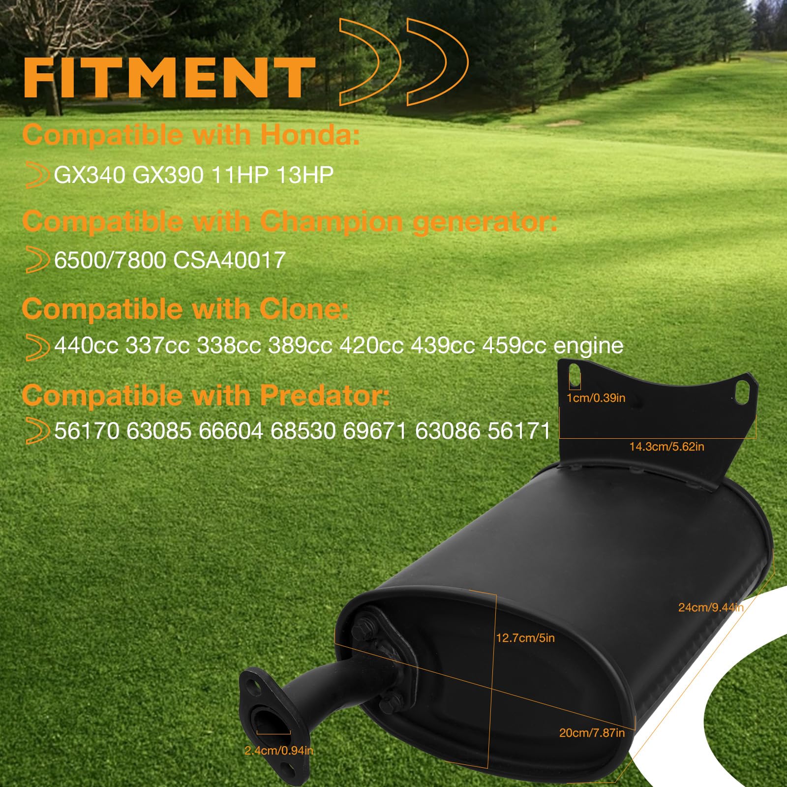 Rebuild Kit Generator Muffler For GX340 GX390 11 13 Steel