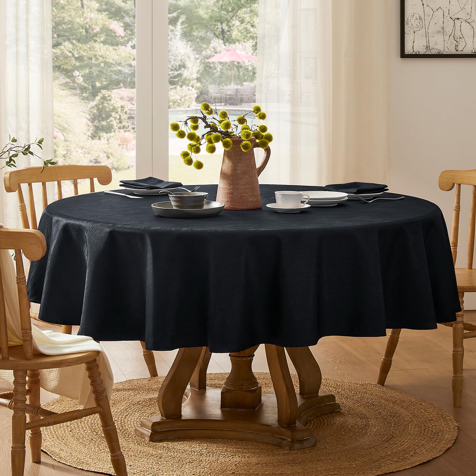 Softalker Vuilafstotend tafelkleed, 80 x 80 cm, tafelkleed met strepenpatroon, jacquard, modern, elegant, klein, voor buiten, waterdicht, voor Kerstmis, feest, verjaardag, keuken, 1 stuk, grijs