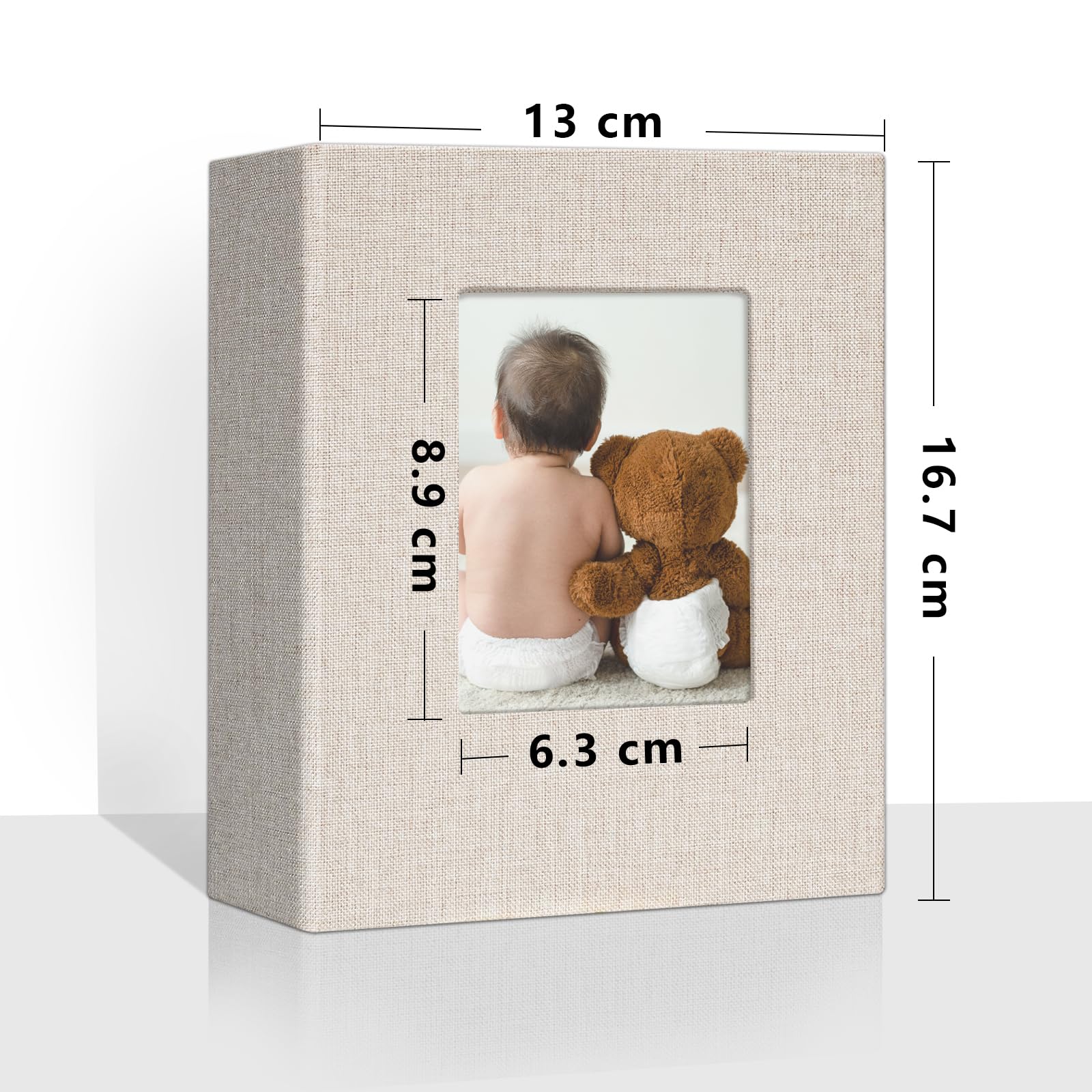 Vienrose Piccole Album Foto 10x15 cm, 2 Confezione Copertina di Lino Mini Album Fotografico, 50 Tasche Tenere 100 Immagini, per Opere d'arte o Cartoline Storage Beige