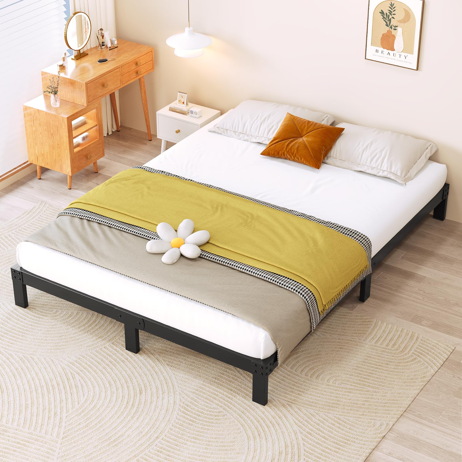 DUMMUP 4 Inch Full Bed Frame Low Profile