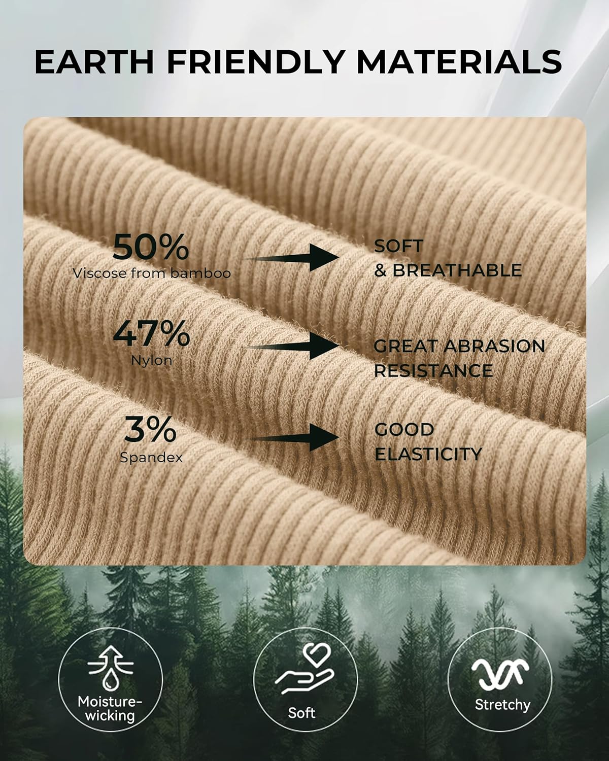 BAMBOO COOL Women's Seamless Tight T-Shirts Slim Fit Basic Ribbed Tees Short Sleeve Crew Neck Top - Image 4