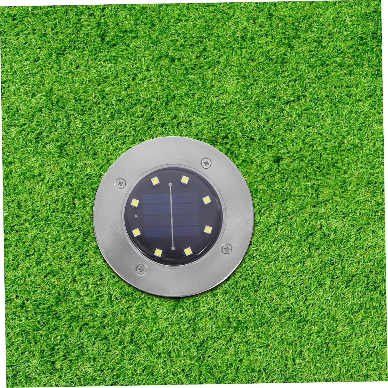 12pcs Solar Powered Garden Lights Weatherproof Stainless Steel Outdoor Decorative Ground Lamps for Lawn Pathway Driveway Patio Landscape Lighting