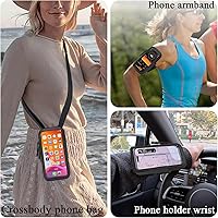 Vista 7 de Soporte para teléfono para correr, caminar y entrenar – Brazalete ajustable para iPhone y teléfonos celulares – Bolsa cruzada transparente