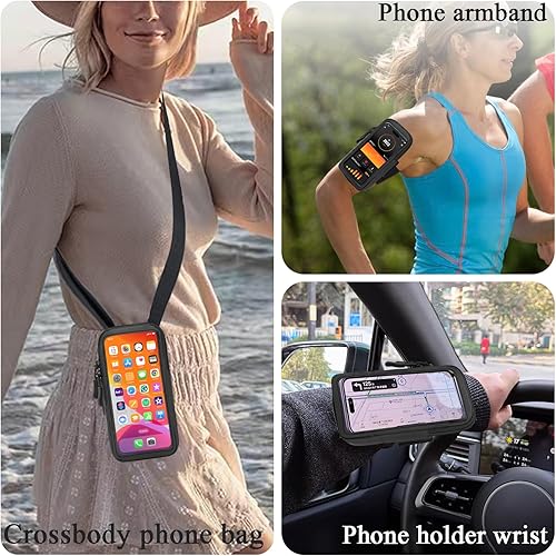 Miniatura 7 de Soporte para teléfono para correr, caminar y entrenar  Brazalete ajustable para iPhone y teléfonos celulares  Bolsa cruzada transparente para