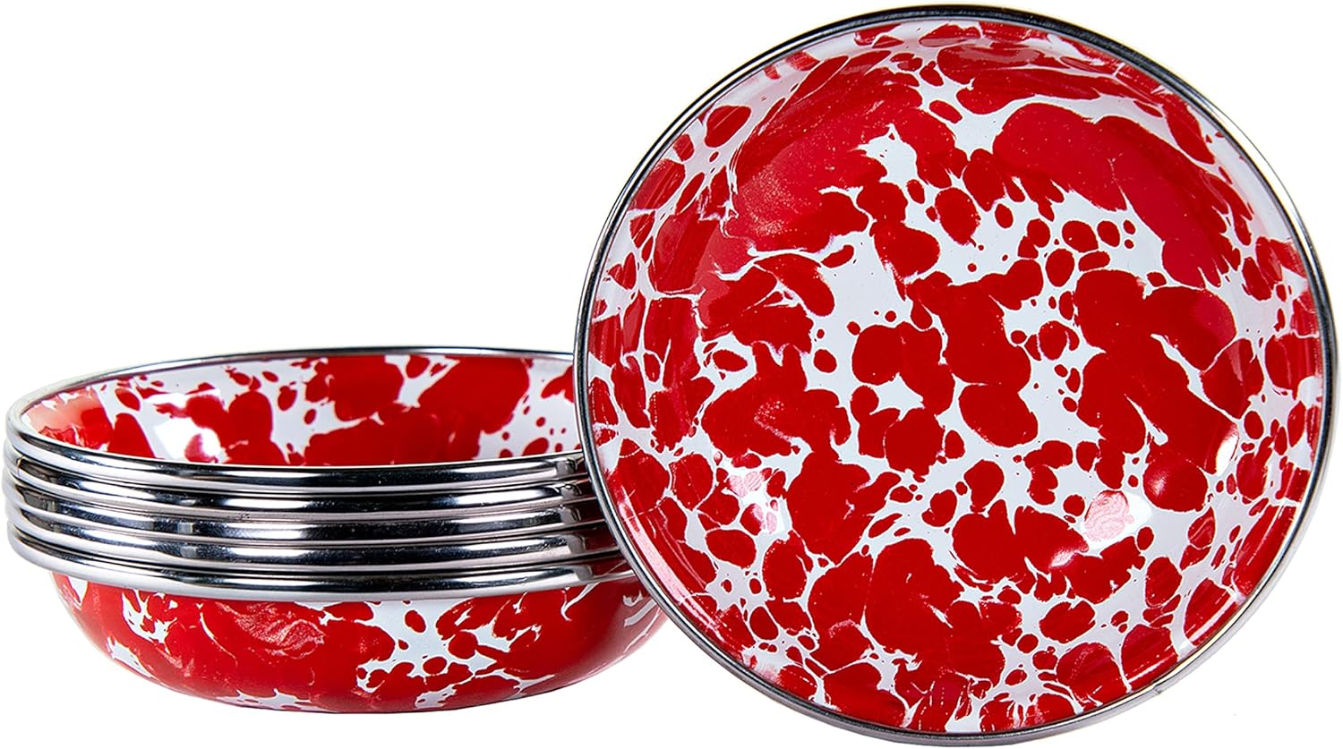 Golden Rabbit Enamelware Tasting Dish Bowls, 4 ounce, Ocean, Set of 6