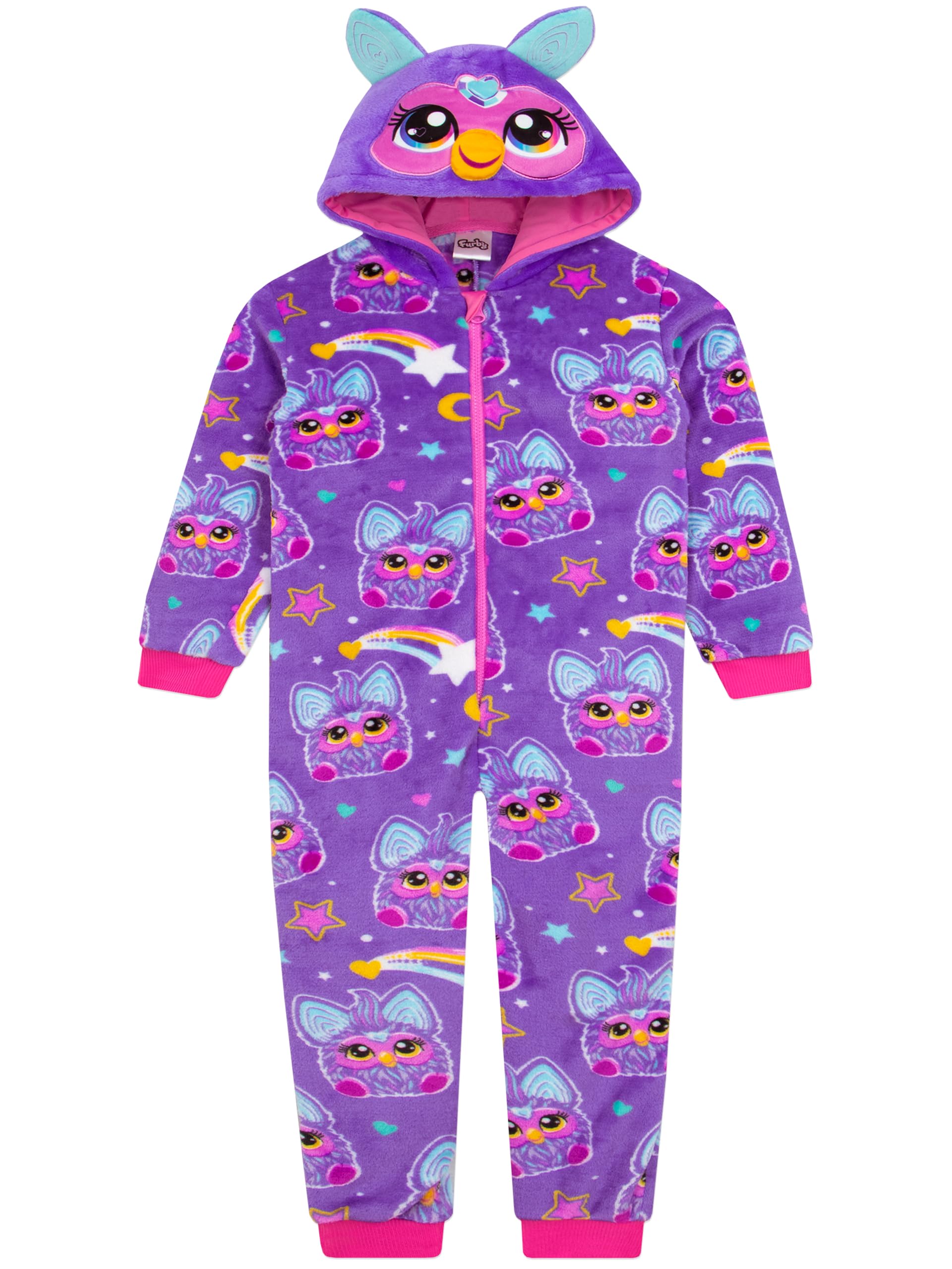 Furby Girls Purple Onesie | Hooded Onesies | Onesie For | Furblets | 5-6 Years